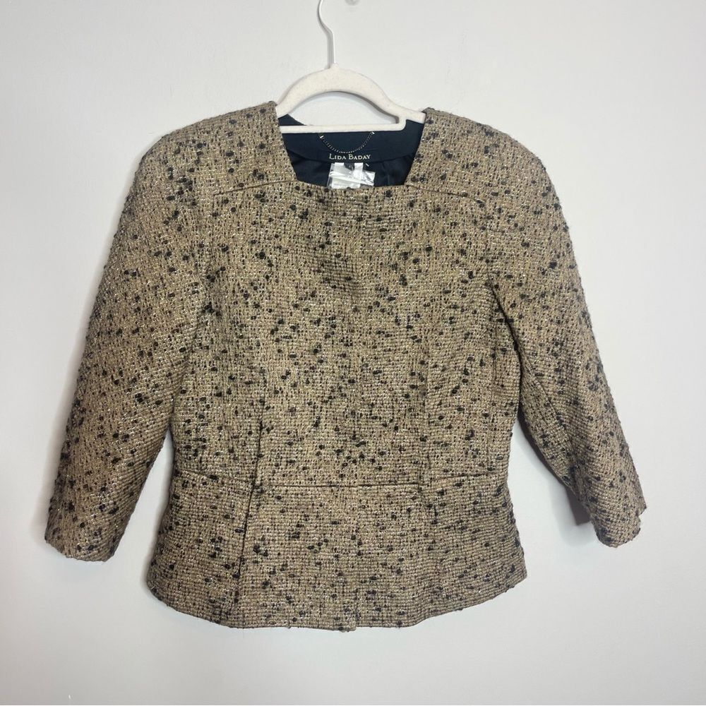 Lida Baday Wool blend Tweed blazer NWOT Size 6